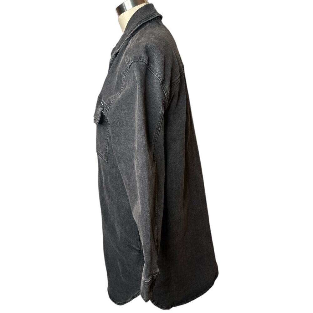 Calvin Klein Jeans Dk Grey Denim Shirt Dress Women's Size M NWT - Picture 2 of 7